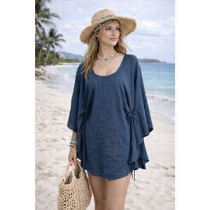 Free People Free-est Blue Gauze Boho Mini Dress M